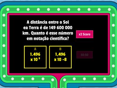 Atividade de Notação Científica 9º Ano A - 4ª Atividade