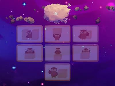 In, on, under, behind, between, in front of, next to