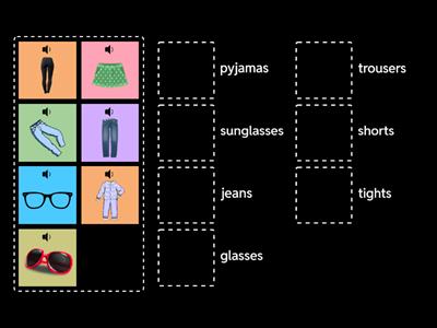 初级词汇4 - Clothes 2 Match up