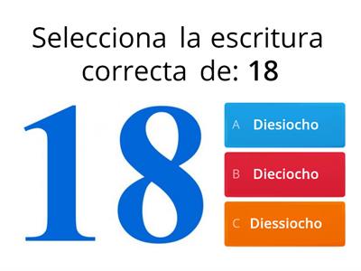 1° Escritura correcta de números al 100