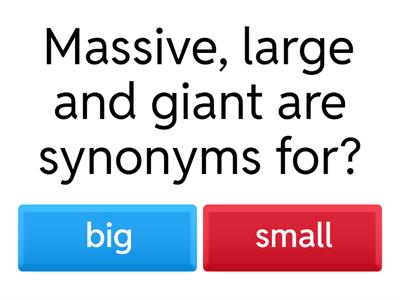 Synonyms quiz