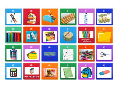 Flip the tiles - School's supplies