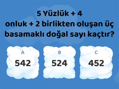 3 Basamaklı Doğal Sayılar