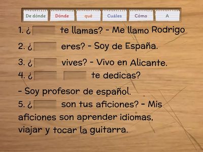 Preguntas de información personal