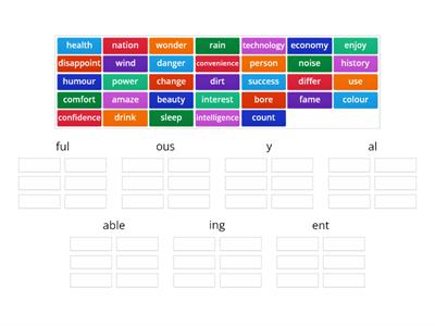 Suffixes ADJECTIVES