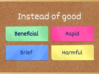 Vocabulary Alternatives Quiz for G WRITING