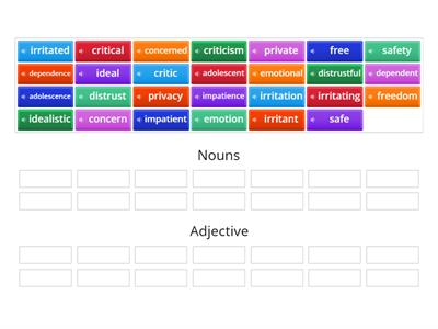 Solutions Intermediate 1F Adjectives and nouns