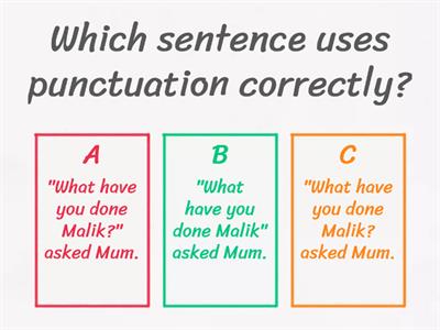 Speech Marks Quiz