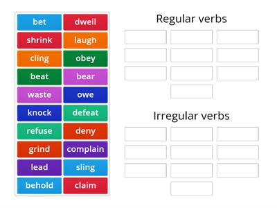 Regular and Irregular verbs