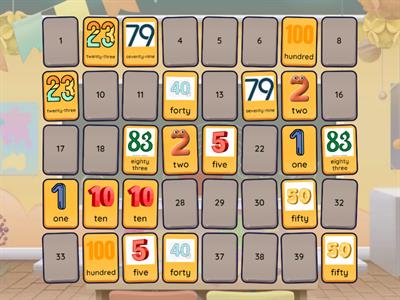 MAtching pairs Numbers: 1-100