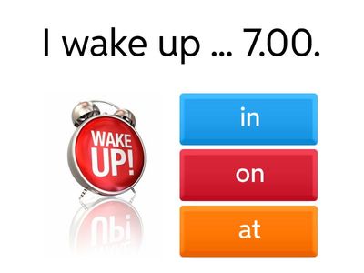 Practice prepositions of time - in, on, at