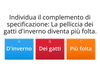 Complementi di specificazione 