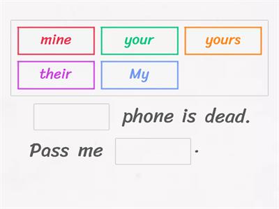 POSSESSIVE PRONOUNS