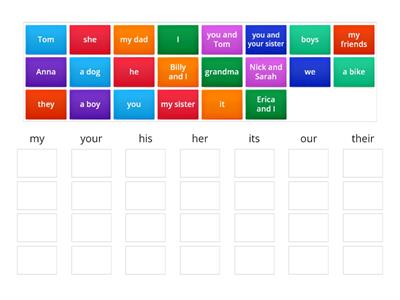 Possessive pronouns