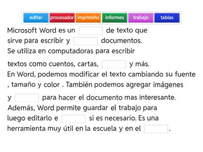 PROCESADOR DE TEXTO WORD