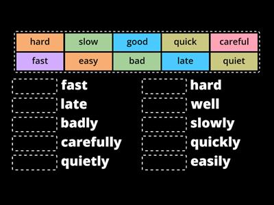 UCS Adverbs or adjectives