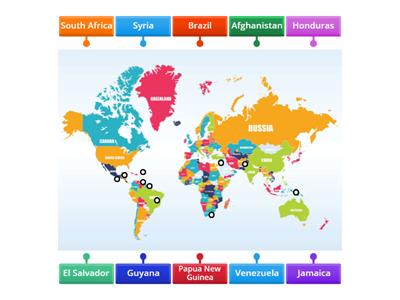 World Map - Countries with the highest crime rates in the world