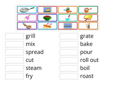 Food Preparation Verbs cooking