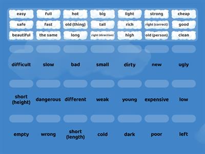 A1 opposite adjectives