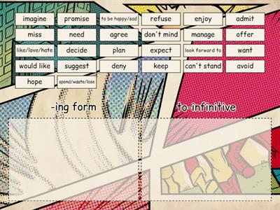  -ing form/  to-infinitive