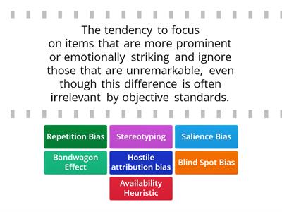 Cognitive Bias-Definition Match