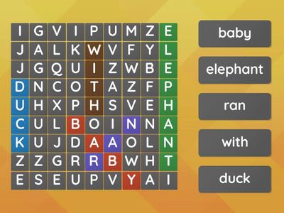 Sight words 3 wordsearch CAPS (duck)