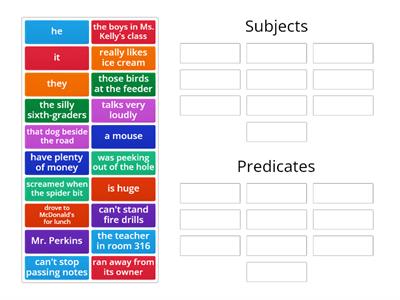 Subjects and Predicates