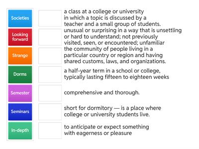 Going to University Vocabulary
