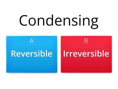 Reversible and irreversible changes