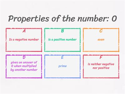 Number properties: 0 to 9