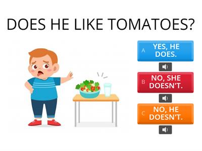 DOES SHE LIKE...? YES, SHE DOES / NO, SHE DOESN'T. 
