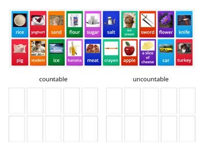 countable and uncountable