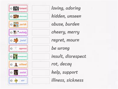 Vocab List 02 - Synonym Match