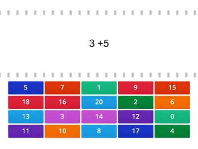 Addition & subtraction under 20 -find the match