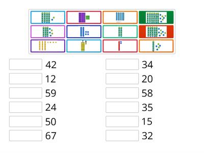 f Place Value Match- Tens and Ones using Base Ten Blocks