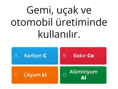 7. Sınıf Fen Bilimleri | Elementler ve Kullanım Alanları