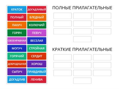 ПРИЛАГАТЕЛЬНЫЕ ПОЛНЫЕ И КРАТКИЕ