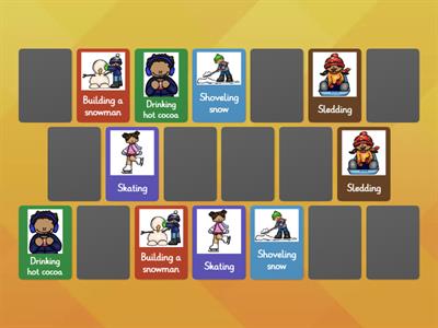 Winter Verb Matching Game