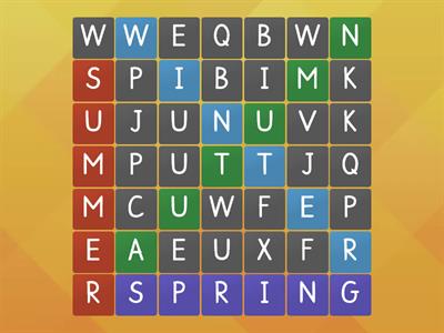 Seasons wordsearch