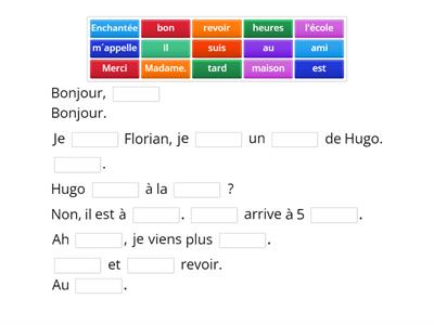 Complétez les phrases