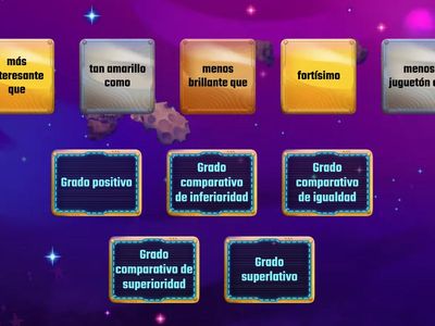 Clasifica estos adjetivos según su grado