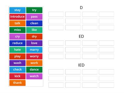 Regular verbs 