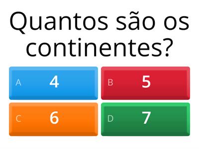 Os continentes e os oceanos.