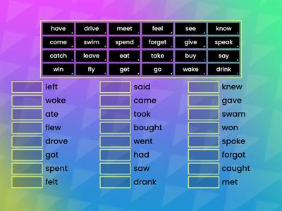 Irregular Verbs Match