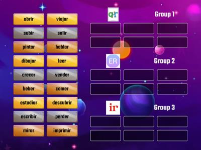 verbos terminados en ar/ er/ ir