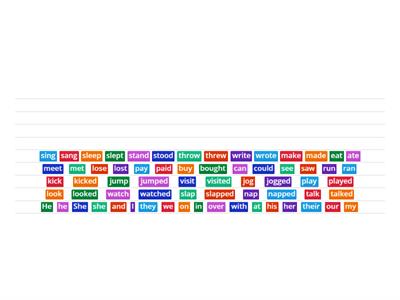 Word Wall: Magnet - Regular and Irregular Verbs