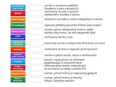 Světový romantismus - díla