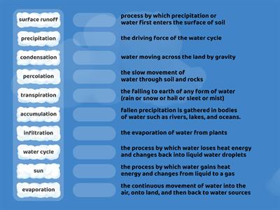 The Water Cycle Match Up (5th Grade Science)