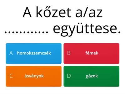 Ásványok, kőzetek, ércek