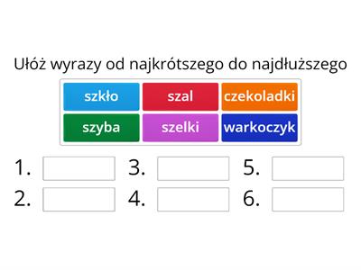 wyrazy z sz, cz